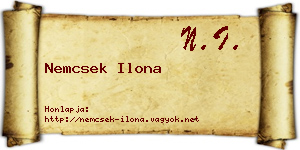 Nemcsek Ilona névjegykártya